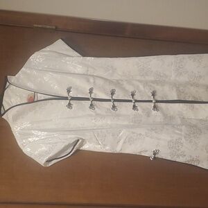 Shanghai Soho white kimono tunic shirt L